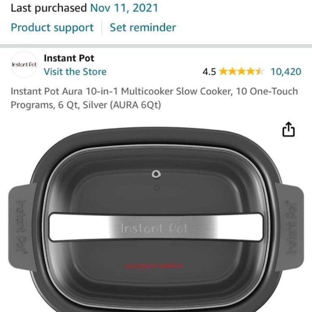 Instant pot slow cooker Vessel and lid ONLY